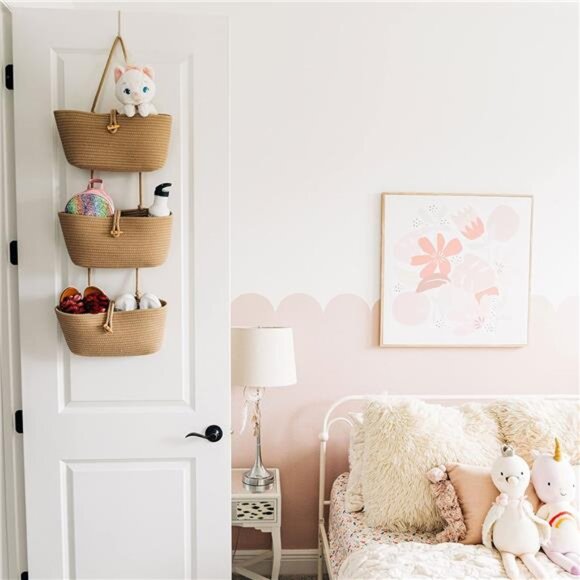 Over the Door HangingBasket for Organizing,3-Tier Hanging WallBasket for Storage - Picture 6 of 7